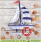 Preview: Schiff mit Muscheln - 1 Lunch Serviette